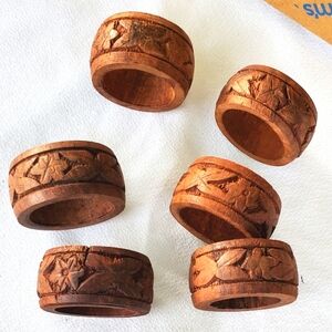 Handcarved Wooden Napkin rings